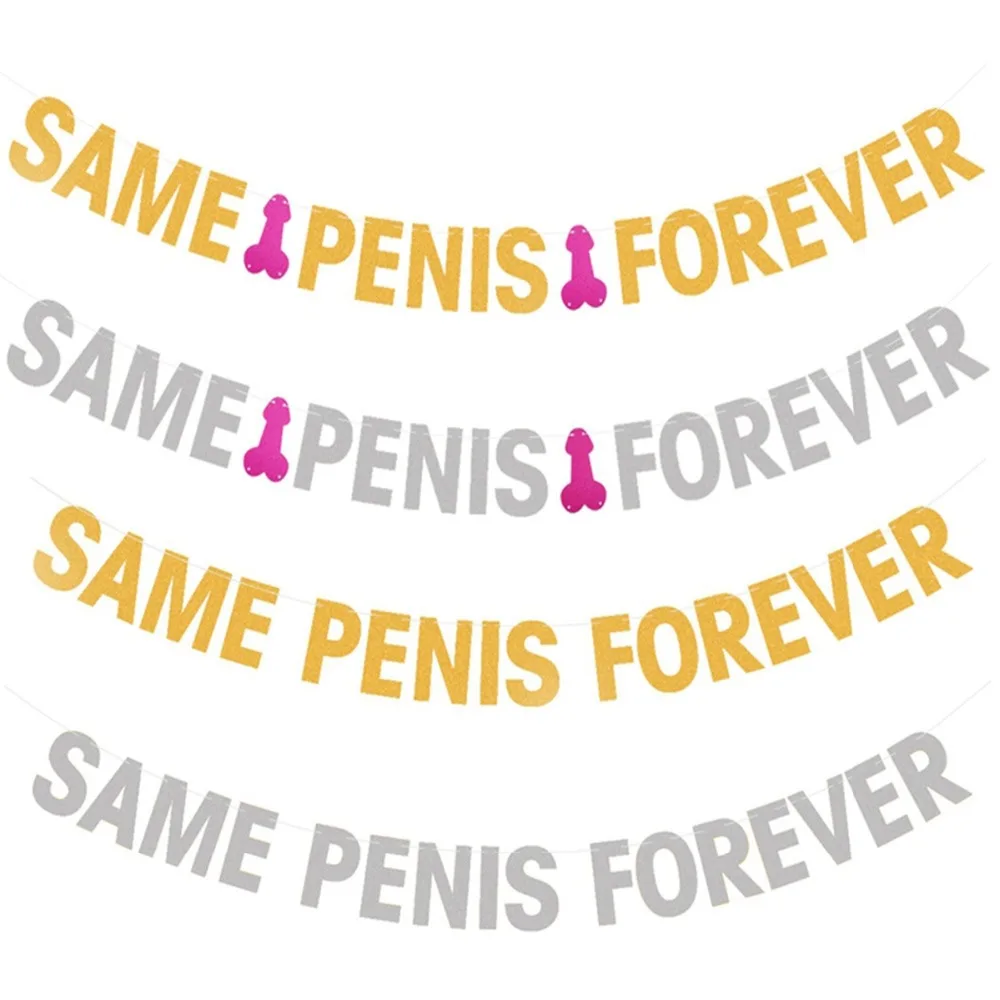 

Gold SAME PENIS FOREVER Banner Hen Party Banner Bachelorette Party Decorations Garland Hen Night Supplies Bunting Flags