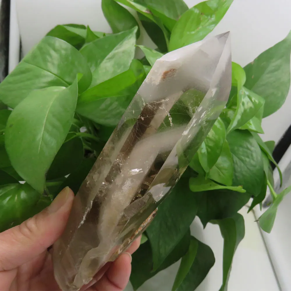 411g New AAAA Natural White Phantom Rutile Quartz Crystal Point Wand Mineral Stone | Дом и сад