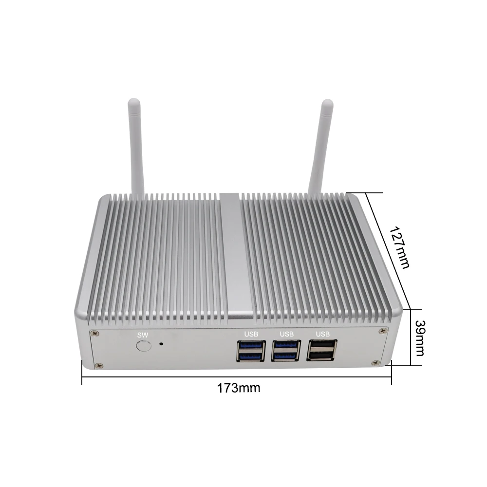 Мини-ПК EGLOBAL Celeron без вентилятора с 2 портами LAN HDMI мониторами подключения