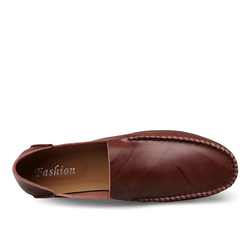 Мужские легкие Мокасины без шнуровки дышащие туфли на плоской подошве удобная