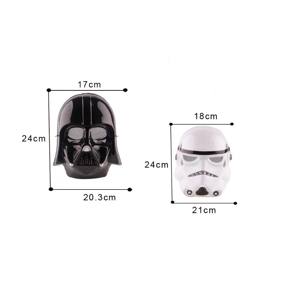 1 шт./партия маска из ПВХ Звездные войны led освещение вечерние косплей черная для