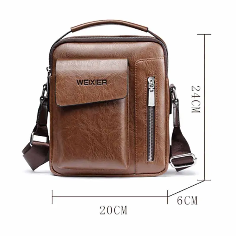 

New Men's Shoulder Bag Pu Leather Business Messenger Bag for Man 2021 Casual Vintage Male Crossbody Bags Designer Handbags Ipad
