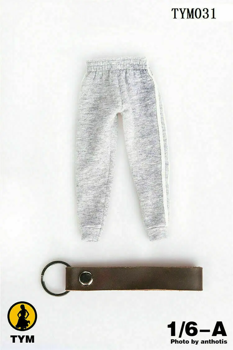 

In Stock 1/6 Female TYM031 Trendy Sports Pants Gray Casual Trousers Clothes For 12'' Figure Body