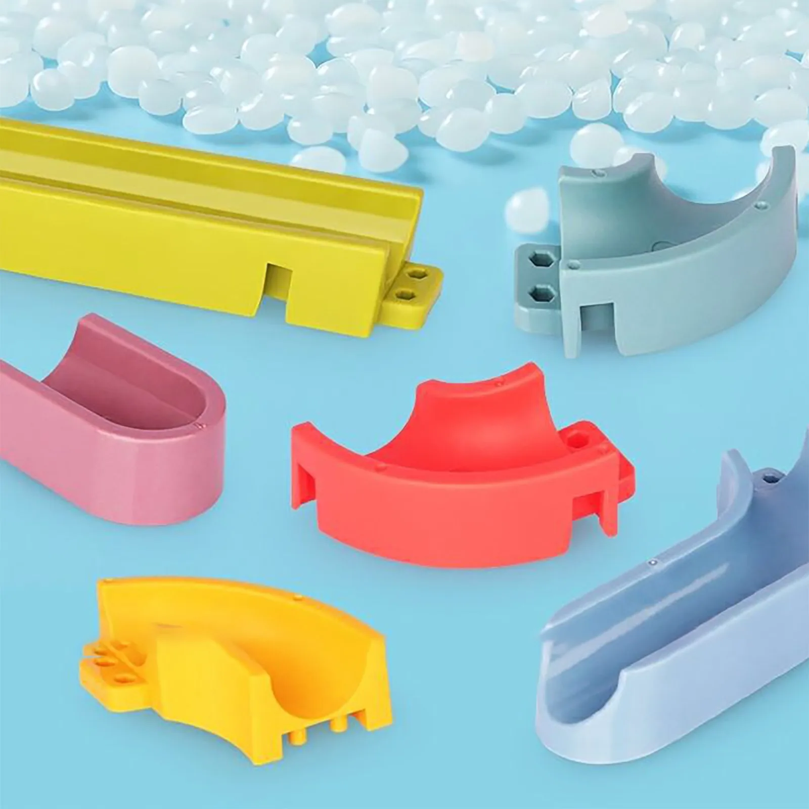 

Baby Bath Toys DIY Marble Race Run Assembling Track Bathroom Bathtub Kids Play Water Spray Toy Set Stacking Cups For Children