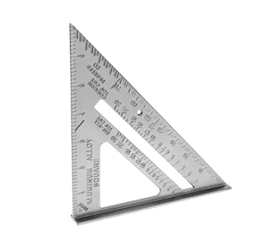 

7 inch Aluminium Alloy Right Angle Triangle Ruler with 0.1 Accuracy and 1 Scale Value Protractor Measuring Tool for Carpenter