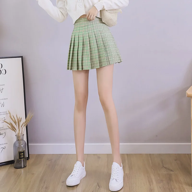 

High Waisted Slim Women's Pleated Skirt Harajuku College Style Skirt Mini Cute Japanese School Uniform Women's Plaid Skirt