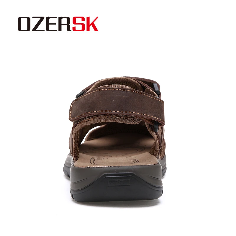 OZERSK/Лидер продаж Летняя мужская пляжная обувь из натуральной кожи сандалии