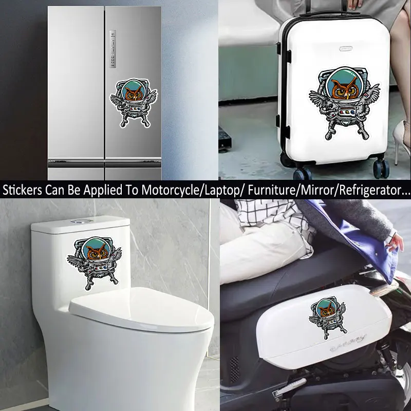 

OFK Autocollant Auto-adhesif, Autocollant, Hibou, Astronaute Decorative Accessories,to Cover Scratches Sunscreen Waterproof PVC.