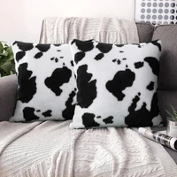 4545 cow pattern plush throw cushion cover home decor flocked pillow hugs office sofa car decorative pillowcase cushions 40013