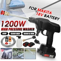 88vf 1200w high pressure cordless car washer spray water gun with 2pcs 15000mah battery cleaner machine for makita 18v battery