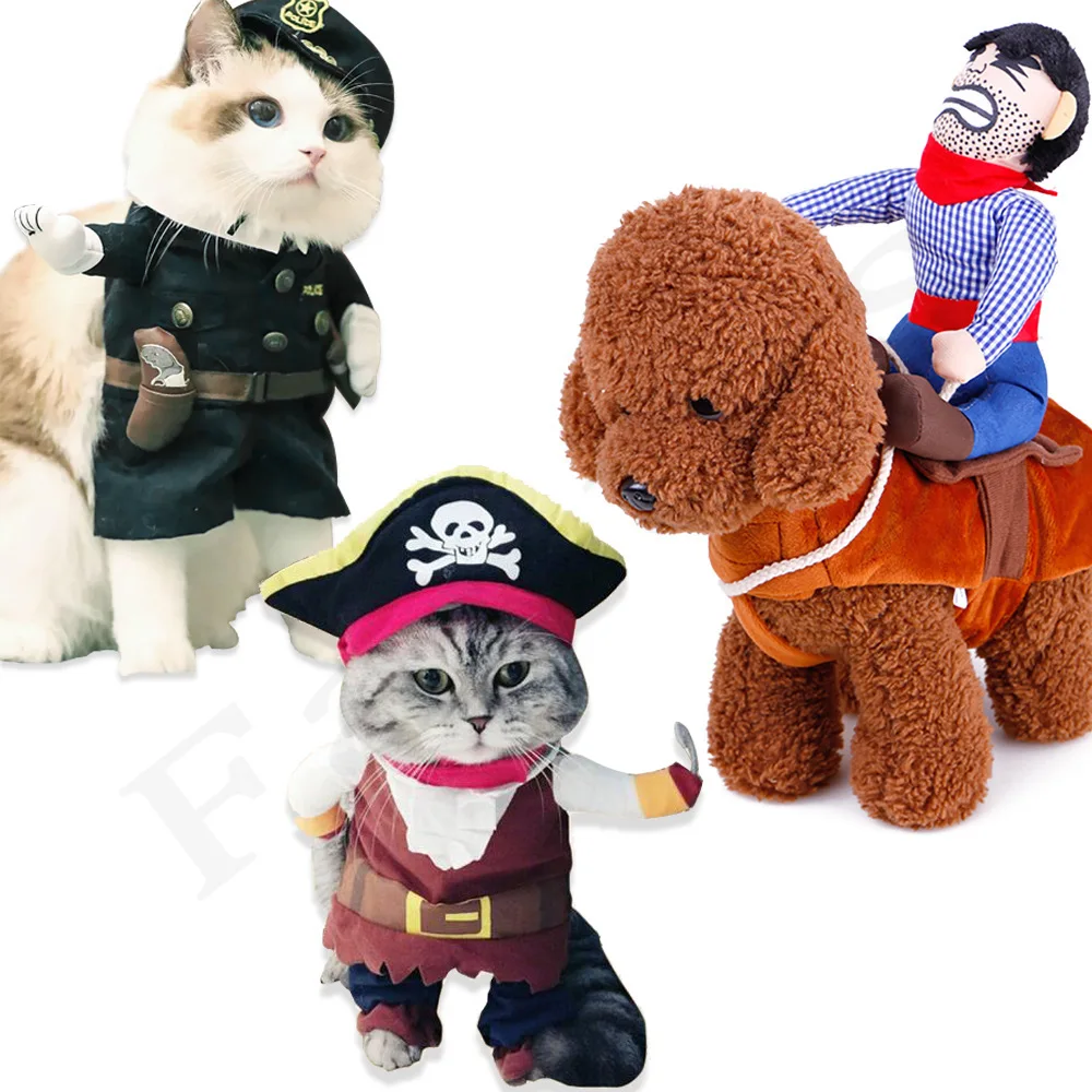 Cartoon Pet Cowboy Horse Riding Costume Pet Costume Cospaly Halloween Dog Costume Cute Puppy Clothes Halloween Clothes
