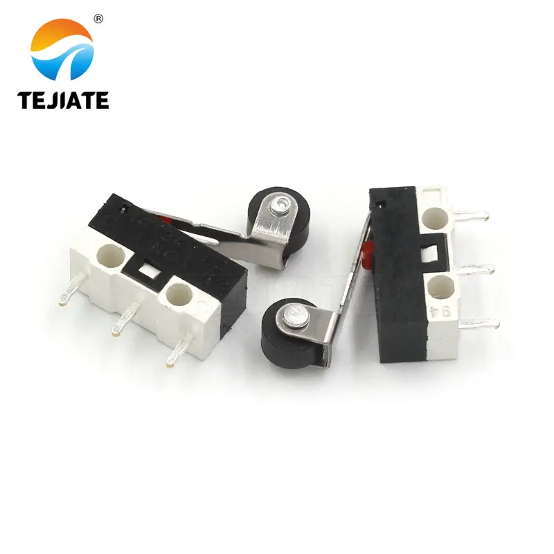 10PCS Mouse Switch Three-feet Handle Roller Button Left/Right Bent foot 1A 125V AC 3 legs DIY Kit | Электронные компоненты и