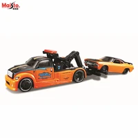 maisto 164 tow vehicle 1970 dodge challenger rt design elite transport die casting car model collection gift toy