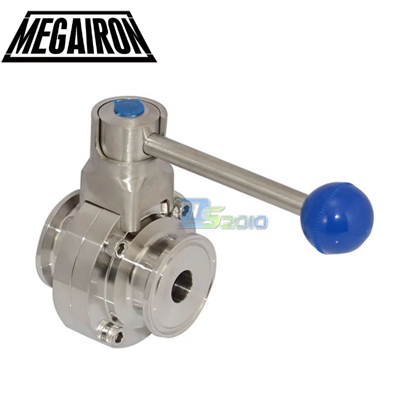 Санитарный зажим клапана бабочки MEGAIRON 3/4 дюйма наружный диаметр 19 мм SS316 50 5