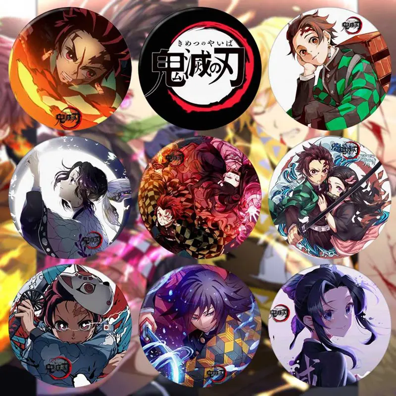 Значок Slayer аниме значок Kimetsu No Yaiba Kamado Tanjirou косплея для рюкзаков сумок