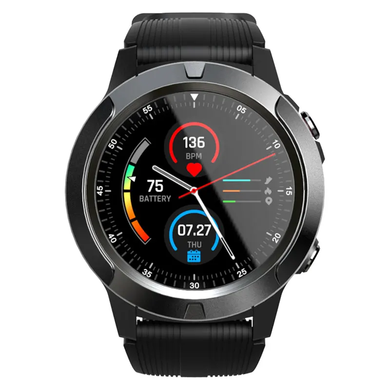 black LOKMAT, Bluetooth, умные часы для мужчин, sim-карта, вызов, водонепроницаемый, пульсометр, шагомер, спортивный режим, gps часы, умные часы для Android ios - Цвет: black