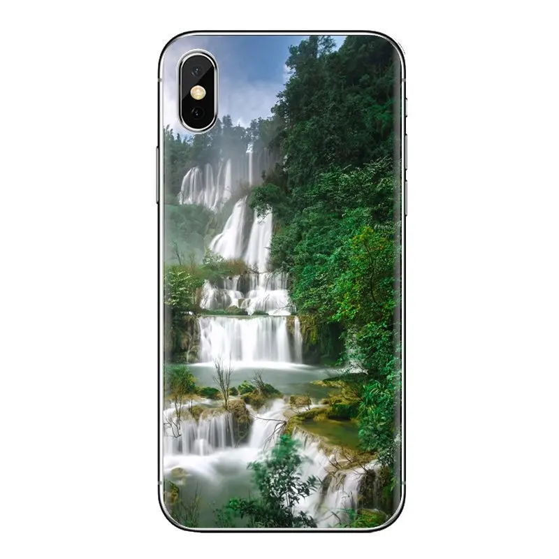 Для iPod Touch Apple iPhone 4 4s 5 5S SE 5C 6 6S 7 8 X XR XS Plus MAX прозрачный мягкий чехол Чехлы водопад