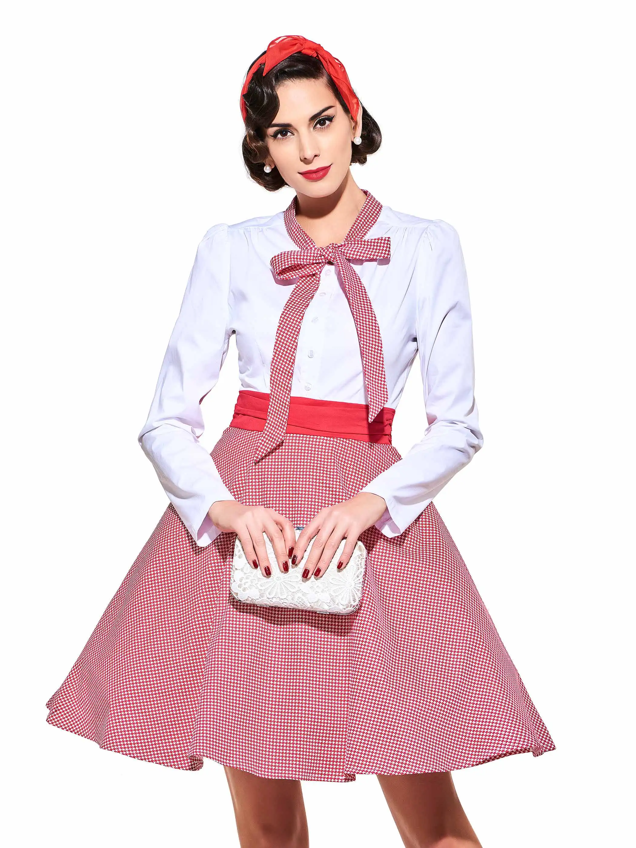 Sisjuly элегантные винтажные платья трапециевидной формы с бантом и воротником