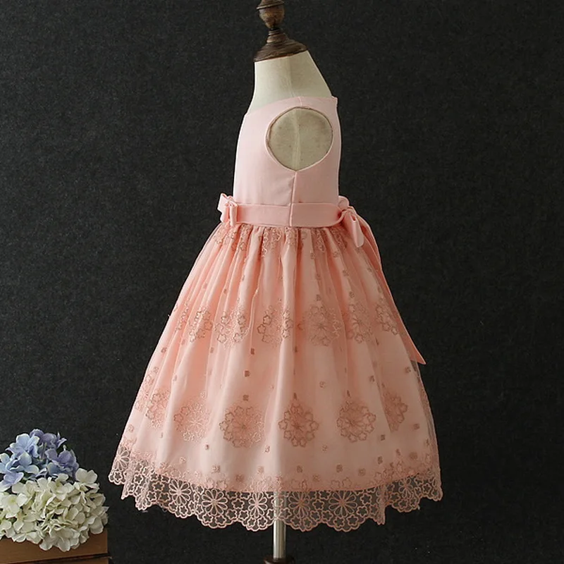 Детское кружевное платье с вышивкой без рукавов | Детская одежда и обувь