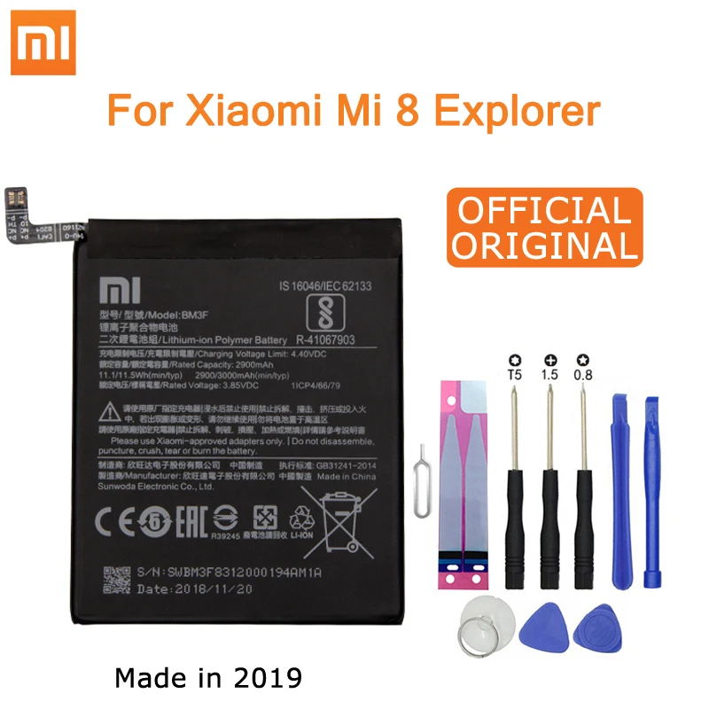 Xiao mi аккумулятор для телефона BM3F для Xiaomi mi 8 mi 8 Explorer прозрачный выпуск 2900 мАч Сменные Аккумуляторы