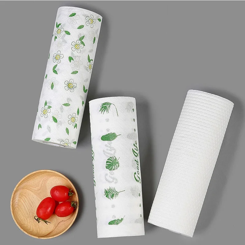 

1 Roll Kitchen Cleaning Towel Eco-Friendly Strong Absorbent Rags Disposable Thicken Beauty Towel Bathroom Towel Hair Towel