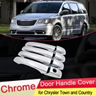 Хромированная накладка на дверную ручку для Chrysler Town and country Voyager 2008  2016, Набор накладок, аксессуары для стайлинга автомобилей 2009 2010 2011