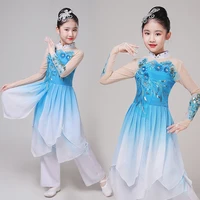 childrens new style hanfu classical dance costumes girls umbrella dance fan dance performance clothing national dance costume