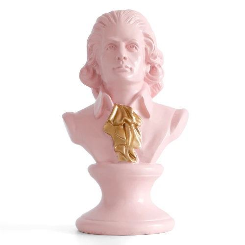 Mozart Pink Скандинавский стиль портрет головы Шекспира и бюста великая Смола декоратор Смола Искусство Скульптура Упражнение издание домашний декор - Цвет: Mozart Pink