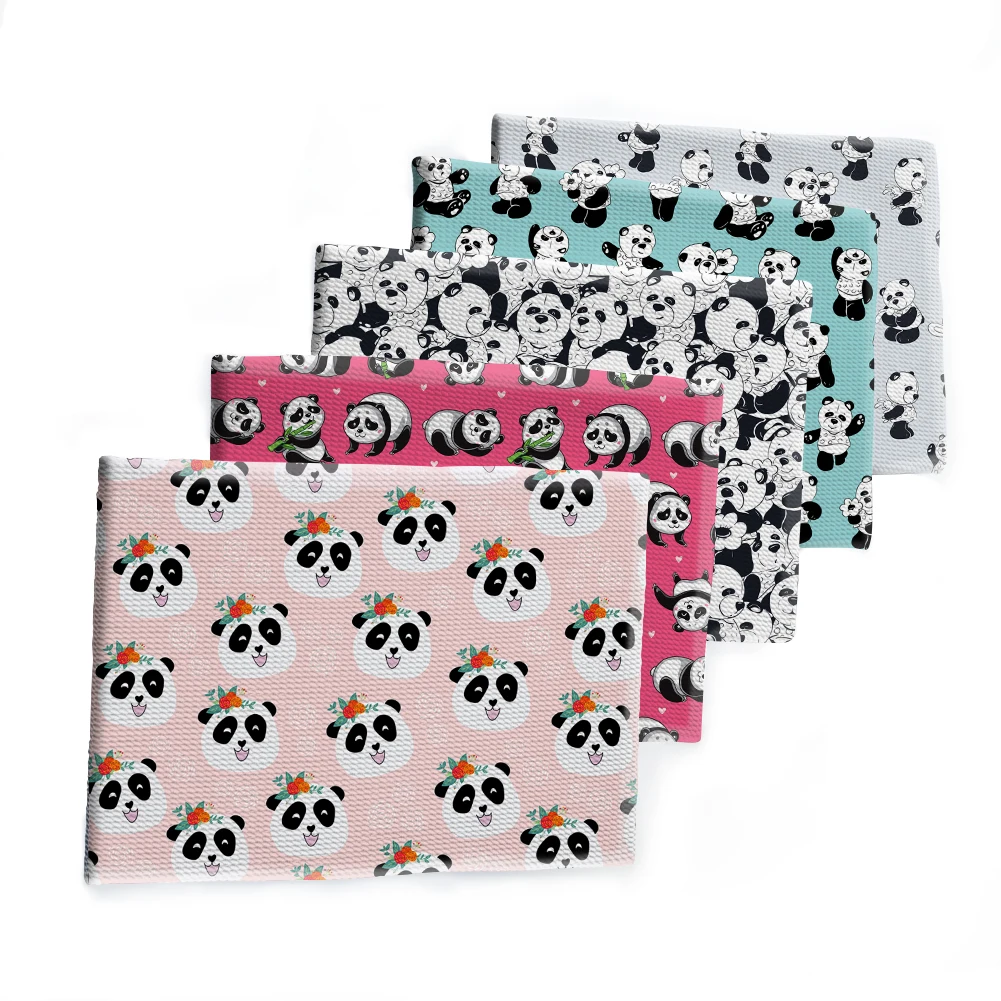 Пузырьковая ткань с рисунком панды мультяшный рисунок Полиэстеровая сделай сам