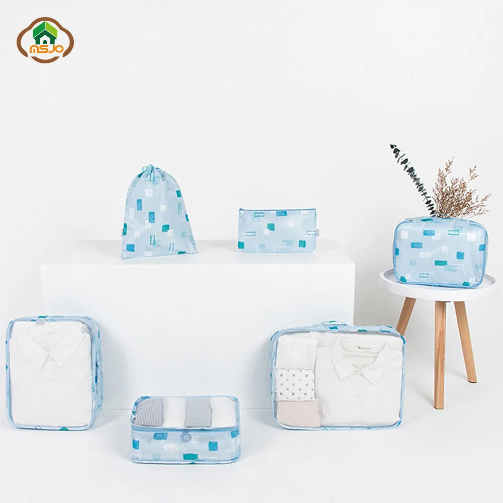 MSJO Travel Set Organizer Bags Portable Cosmetics Pouch Suitcase Home Waterproof 6pcs Clothes Shoes Bra Luggage | Дом и сад