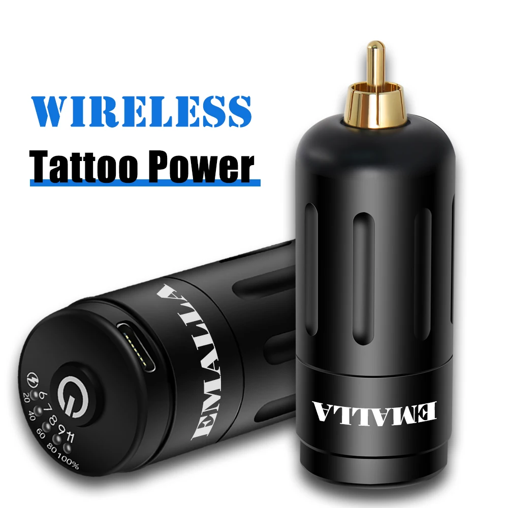 EMALLATattoo Wireless Power Supply Wireless Tattoo Power Supply Device RCA Tattoo Machine Rechargable Battery For tattoo