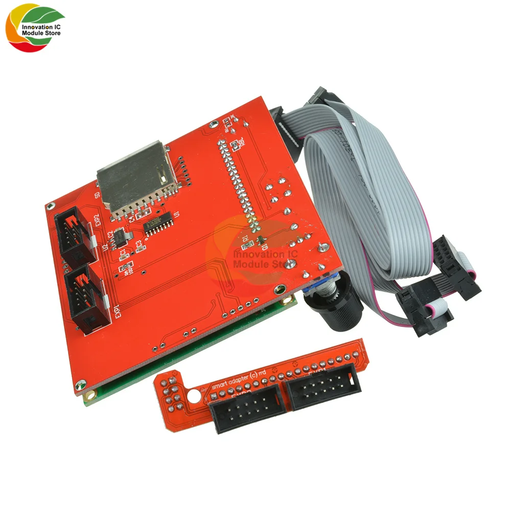 

Ziqqucu 12864 LCD Graphic Smart Display Controller Board with Adapter Cable for 3D Printer Ramps 1.4 RepRap Mendel Prusa Arduino