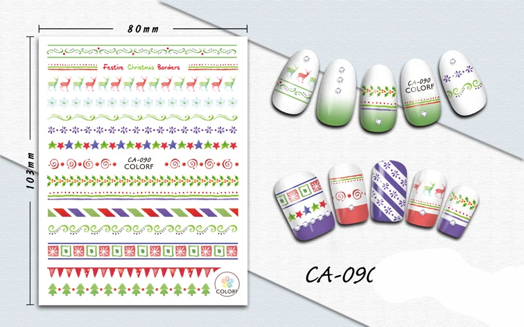 

3D Stickers for Nails Christmas Lace Stripe Design Nails Art Decoration Manicure Sticker Decals Slider Nail Foil Accessories