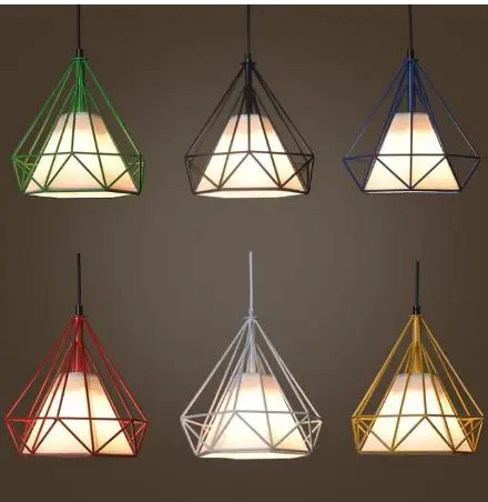 Подвесной светильник в виде пирамиды металлическая клетка E27 Современный