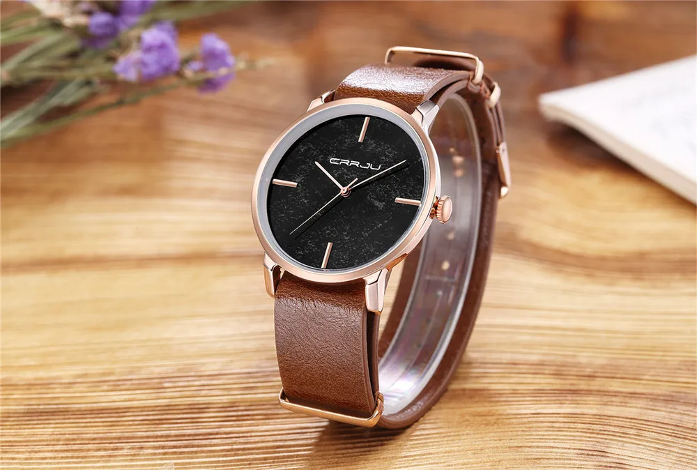 Модное платье подарок леди кварцевые часы для девочек ультра-тонкие наручные