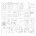 24 упаковки, трафареты для ежедневника, многоразовые трафареты для блокнота A5 и большинства журналов, в комплект входят трафареты для букв и 39XD