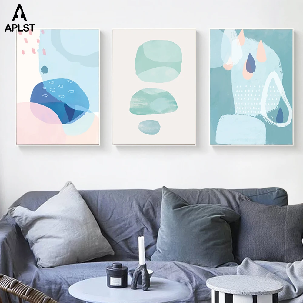 Женский абстрактный геометрический пейзаж со слезами холст принты