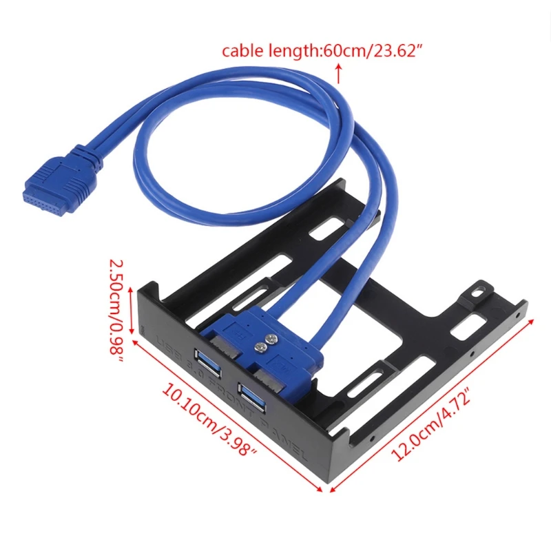 Для Floppy Bay 20 Pin 3 5 &quotПередняя панель 2 порта USB 0 разъем адаптера расширения Прямая