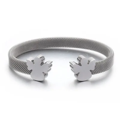 silver Новое поступление, женские браслеты,, Bijoux, нержавеющая сталь, в форме ангела, золото/серебро/розовое золото, сетчатые браслеты и браслеты, колье - Metal Color: silver