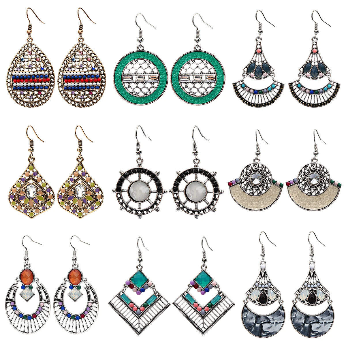 Винтажные висячие серьги для женщин и девушек богемные Висячие в форме капель с