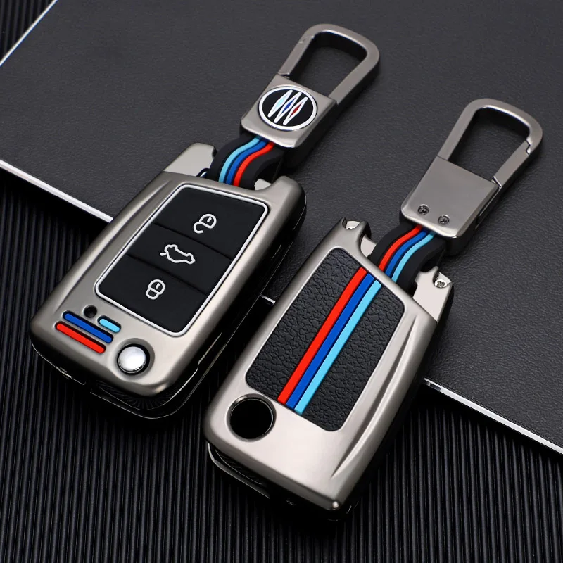 

For VW Polo Golf 7 MK7 Tiguan passat Skoda Octavia Kodiaq Karoq For Seat Ateca Leon Aerospace zinc alloy car Key Cover Case