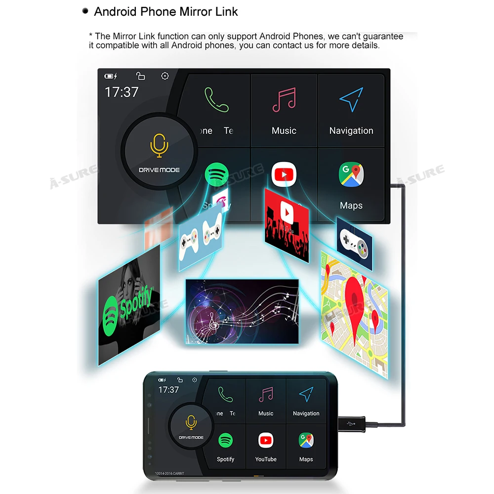 Автомобильный радиоприемник A Sure 2 Din Cortex A9 DVD GPS спутниковый навигатор в