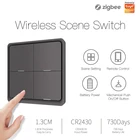 Беспроводной смарт-выключатель Tuya ZigBee, 4 клавиши, 12 сцен, кнопка для умного дома, дистанционное управление, требуется приложение для умного дома