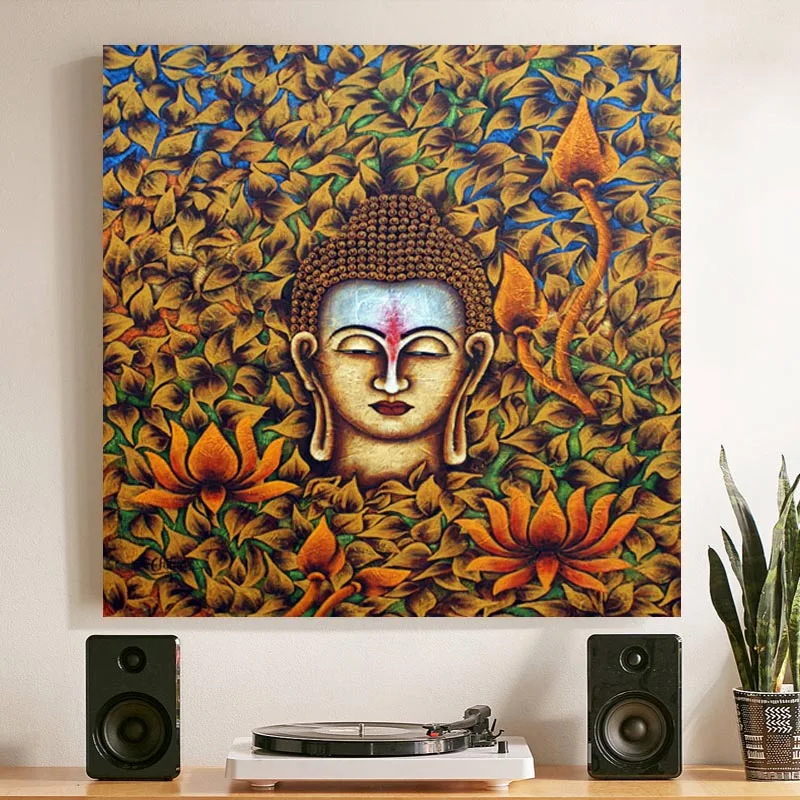 Самоотверженно HD принты настенные художественные плакаты и Будды головы цветок