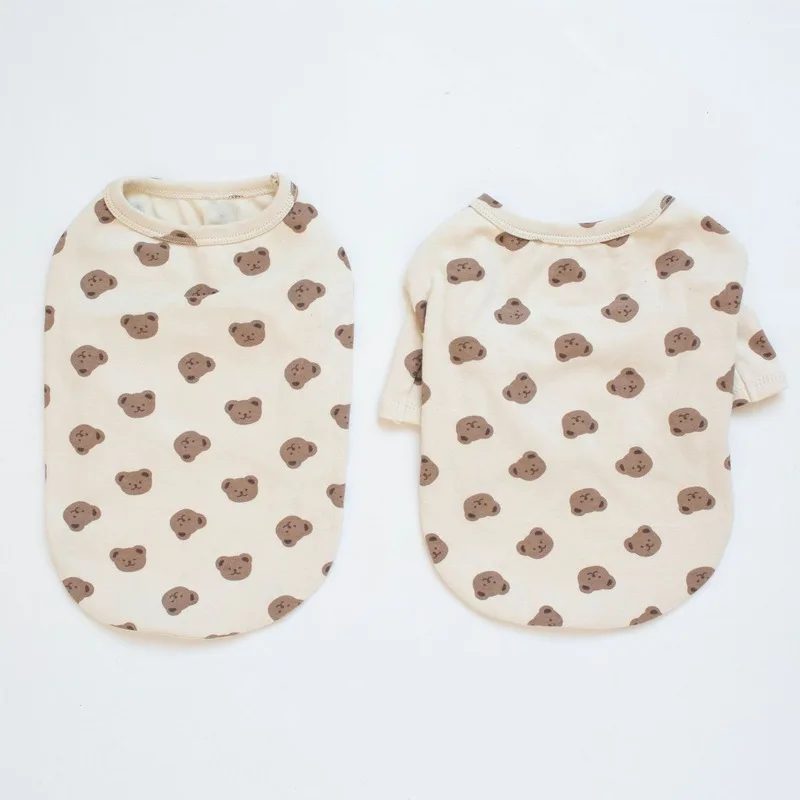 Одежда для собак с принтом кремового медведя маленьких и средних популярный