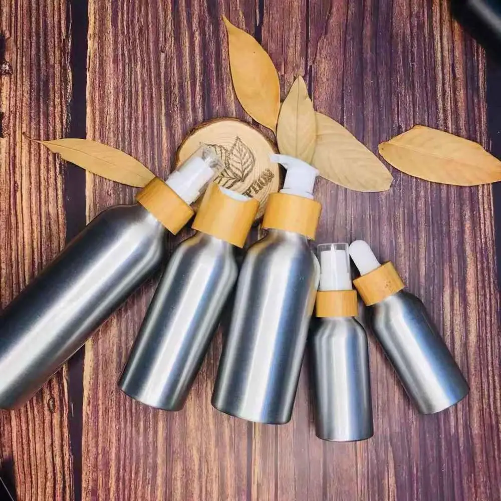 

30 мл/100 мл/120 мл/150 мл Алюминий спрей бутылка Портативный Сыворотки парфюмерные бутылочки пустые перезаправляемые косметические бамбук расп...