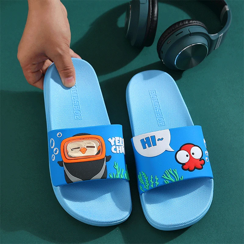 Шлепанцы для мужчин и женщин мультяшный рисунок симпатичные пляжные домашние