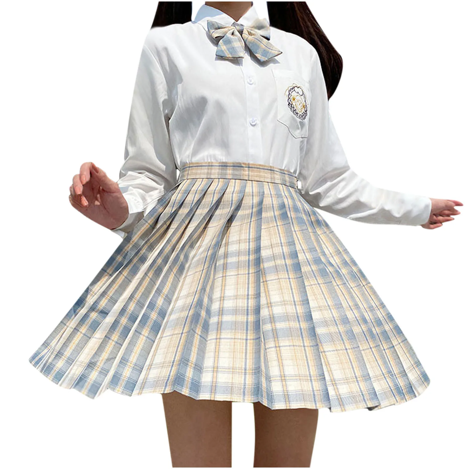 

A-line skirt college style fashion girl short skirt girl style pleated skirt A version anti-glare high waist short skirt skirt