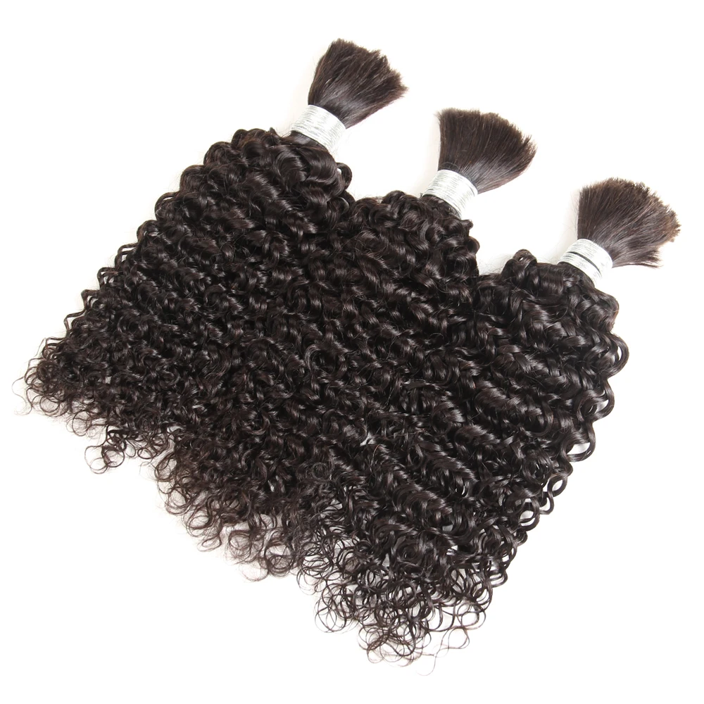 Кудрявые Человеческие волосы Remy кудрявые пучки волос для плетения в