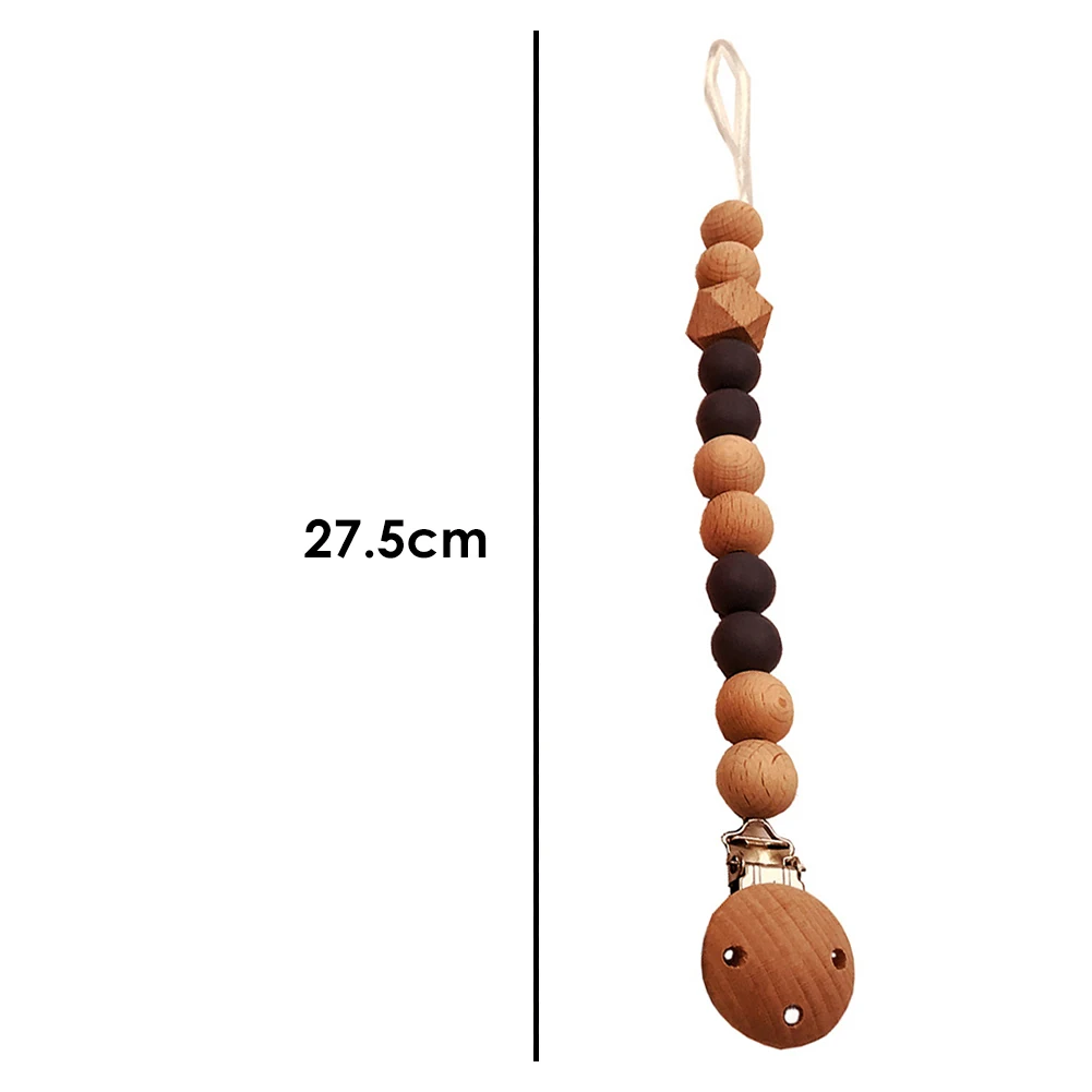

Baby Teething Toy Baby Pacifier Clip Chain Wooden Beads Teething Soother Dummy Nipple Feeding Silicone Training Baby Teethers